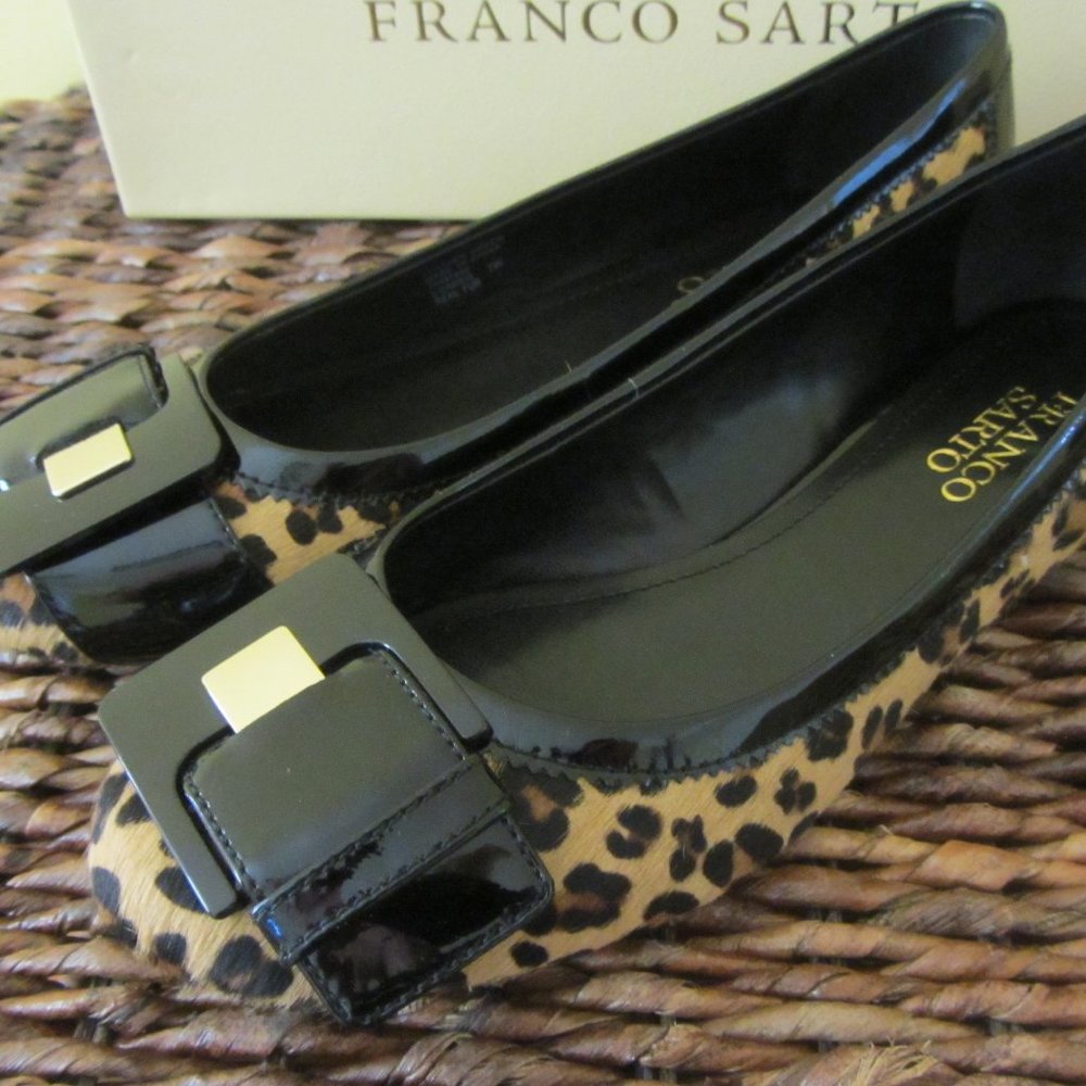 Franco Sarto leopard print tan flats